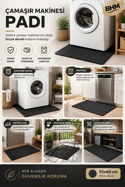 BHM 55x60 cm Keçe Bulaşık Makinesi Altlığı – Çamaşır Makinesi Koruyucu Ped, T...