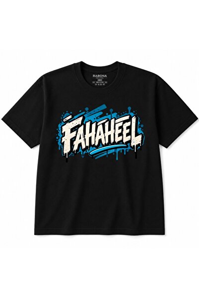 Rabona Fashion Φαχάχιλ Μπλε Μπλουζάκι με Γραφικό Σχέδιο Γκράφιτι Δρόμου