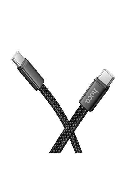 Hoco Cablu date și încărcare plat USB-C la USB-C, 3A, 60W, 1m, X125, negru