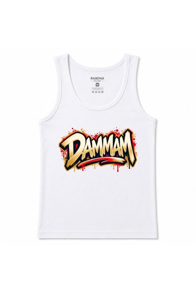 Rabona Fashion Dammam Golden Urban Graffiti Lettering Graphic Tank Top
