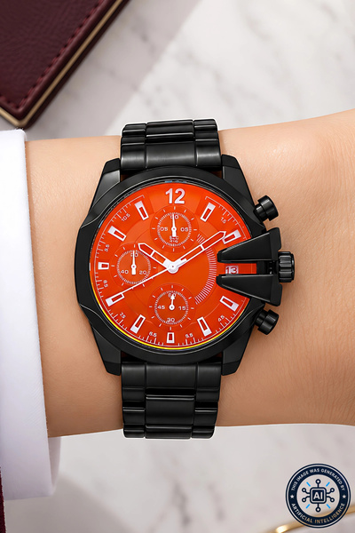 COMMES Black Color Steel Band Steel Case, Colorful Glass Women's Wristwatch Sdcms1106