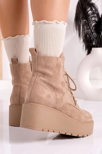Zaira Ghete dama vatuite khaki din piele ecologica intoarsa Maria #30665 - 40