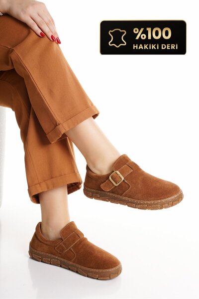 Fame Step Γνήσιο δέρμα Birken Model Buckle Loafer Χειμερινά Casual Daily Sued...