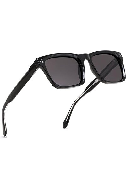 FEISEDY نظارات شمسية مربعة للرجال والنساء، عصرية، بإطار سميك، مستقطبة، تحمي م...
