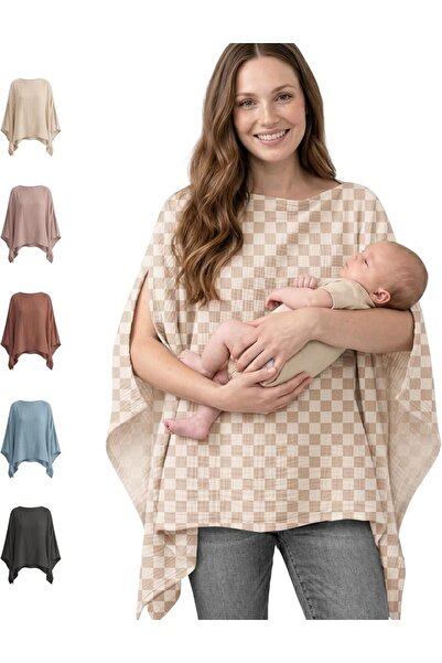 Konssy Muslin Nursing Cover for Women, 360° Full Privacy Poncho