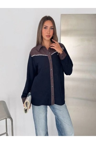 MİRVE BUTİK Denim Garnished Shredded Shirt Jacket