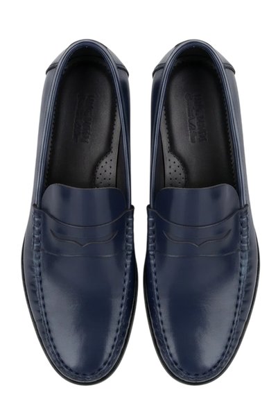 CRC AYAKKABI Genuine Leather Navy Blue Men's Classic Soft Waterproof Loafer C...