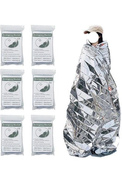 GENERAL 6 Pack Survival Blanket Outdoor Emergency Blanket Supplies, Emergency...