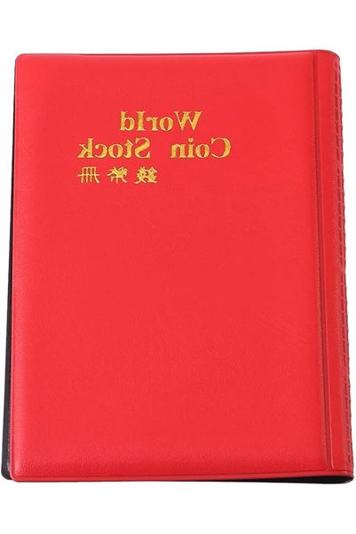 0115 01 Storage 10 Pages Transparent Album Caps Badges Tokens for COINS(red)