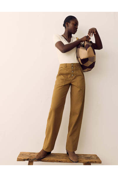 Marks & Spencer Saf Pamuklu Havuç Kesim Pantolon