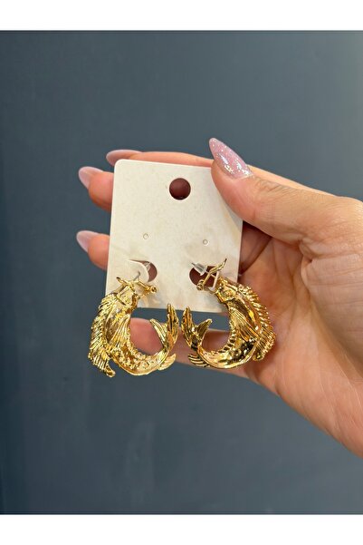 Gold Balık Model Çelik Küpe