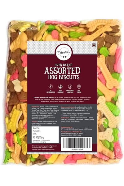 chewers Oven Baked Real Mutton Dog Biscuits, Mutton Flavour, Dog Treat 1 Kg