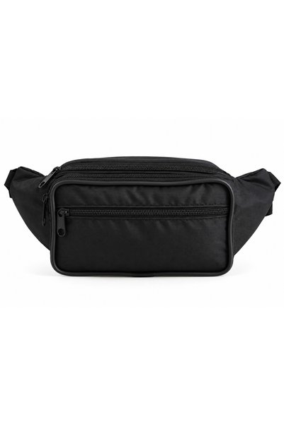 Dadacuq Unisex Black Waist Bag – Water-Resistant Multi-Compartment Crossbody Shoulder and Waist Bag 27X13X10 cm