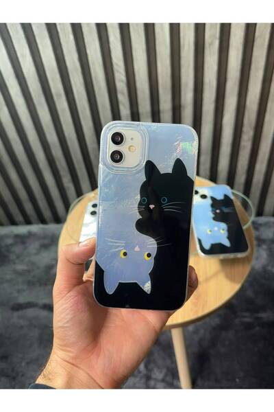 OLEA AKSESUAR iPhone 12/ 12 Pro Compatible (Internally Printed) Shiny Patterned Soft Transparent Stylish Phone Case with Shiny Sides