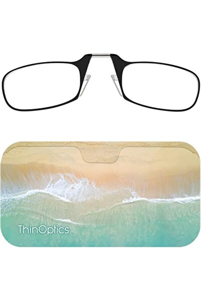 GENERAL ThinOptics Universal Pod Rectangular Reading Glasses, Blue Frames/Bla...