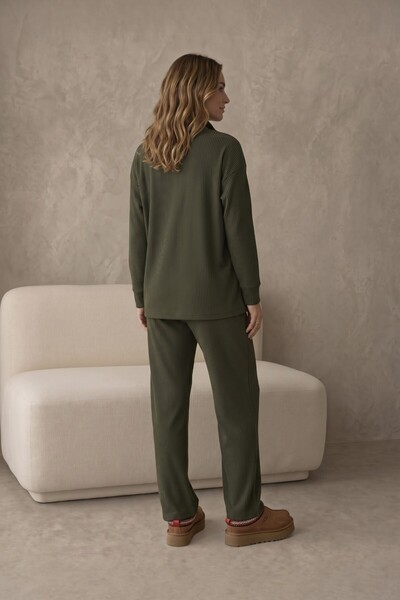 Miss Dünya Lissa Urban Corduroy Fabric Half-Zip Maternity and Postpartum Tracksuit Set
