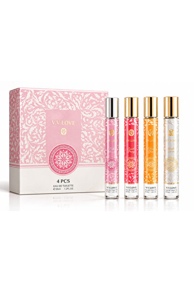 V.V LOVE Set 4 Parfumuri de Damă V.V.LOVE, Eau de Toilette, 4 x 35 ml, Set Cadou