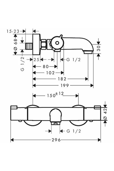 Vivis Baterie termostatică pentru cadă ECOSTAT 1001 CL