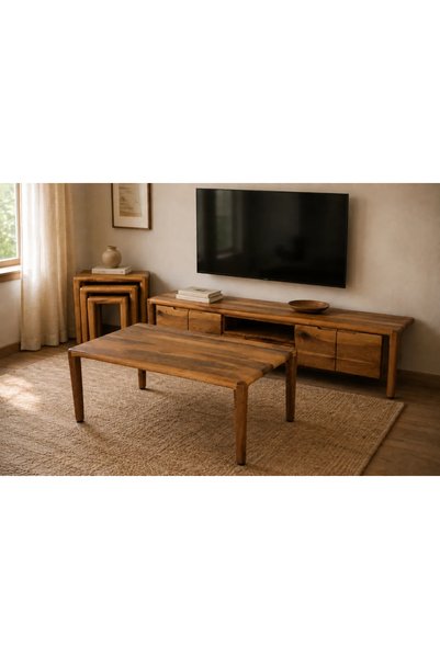 woodworm Nova Masif Salon Takımı 5 Parça