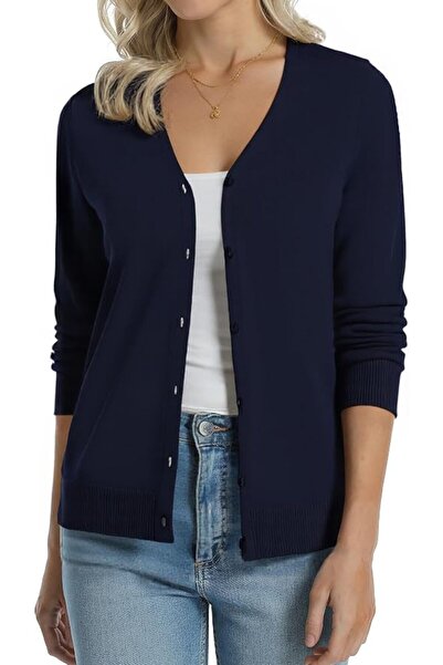 GENERAL QUALFORT Women's 100% Cotton Lightweight Cardigans Long Sleeve Knitte...