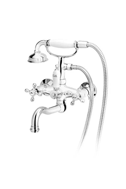Vivis Baterie de cadă/duș tip lacrimă, cu accesorii, cromată