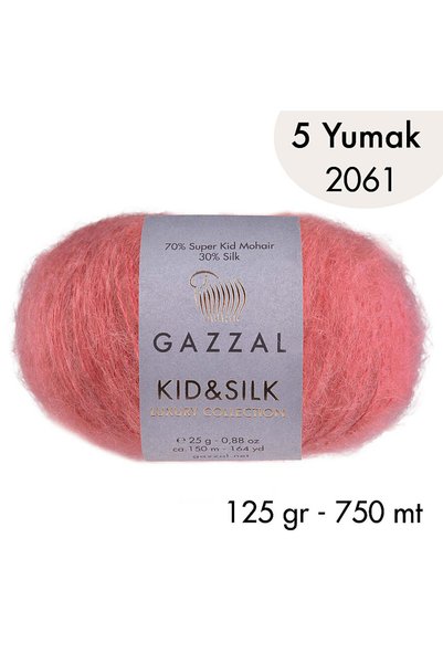 Gazzal Kid & Silk 2061 - 5 Skeins - 125 g