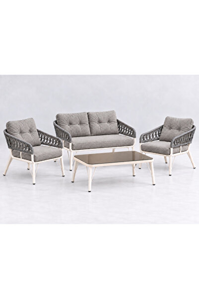Tu Tienda SAFRANBOLU GALVANİZ 2+1+1+SEHPA BAHÇE BALKON TAKIMI