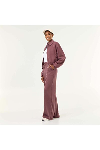 KIABI Soft-Touch Wide-Leg Trousers Purple
