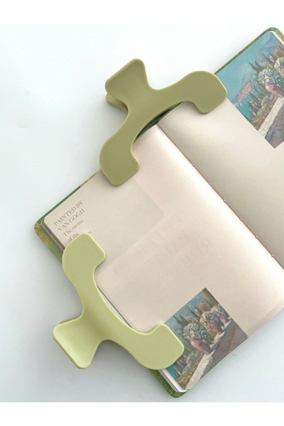 Kağıt Gemi Dükkan Açık Yeşil Çok Fonksiyonlu Kitap ve Defter Klipsi / Sayfa Tutucu / Journal ve Scrapbook Yardımcısı / Zeytin Yeşili