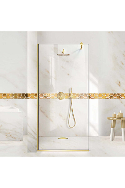 modern GLASS art more than glass Paravan duș walk-in Aqua Class ® Auriu, fero...
