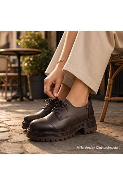 Venüs 2554607K Genuine Leather Women's Masculine Shoes