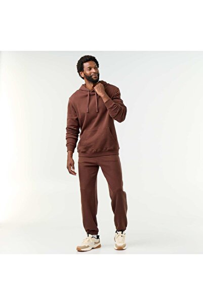 KIABI Solid Fleece Jogger Pants Brown