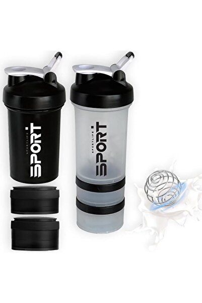 EYSOO Protein Shaker Bottle 2 Pack 500ml / 17oz Shaker Bottle for Protein Mix...