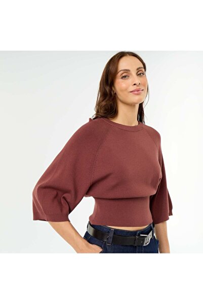 KIABI 3/4 Sleeve Sweater Terracotta