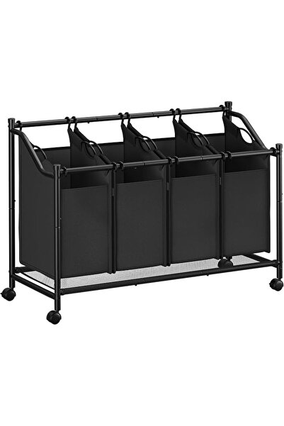SONGMICS Laundry Sorter, Rolling Laundry Basket with 4 Removable Bags, Laundr...