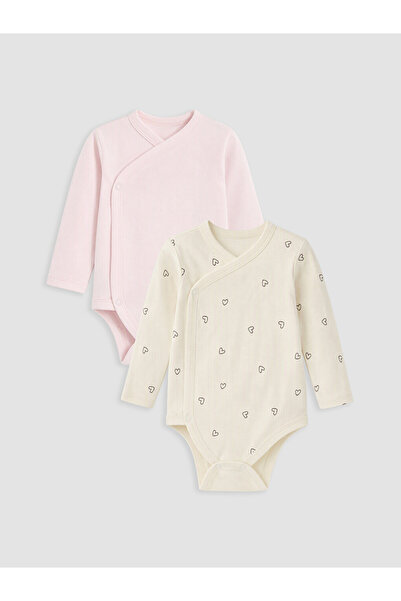 LC Waikiki 2-Piece Double-Breasted Roba Collar Embroidered Baby Girl Bodysuit...