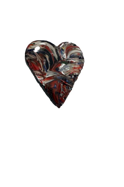 Marc Painted heart brooch