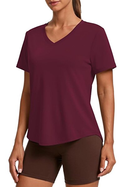 GENERAL PINSPARK V Neck Workout Tops for Women Short Sleeve Quick Dry Shirts
