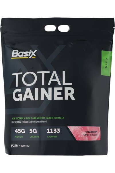 Basix - Total Gainer - Strawberry Swirl - 15 Lb
