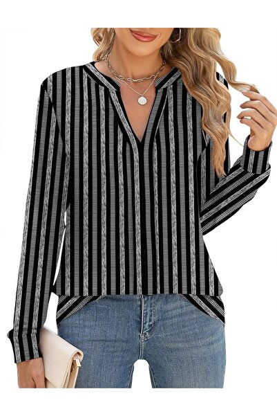 GENERAL Micoson Womens Tops Dressy Casual Long Sleeve Business Knit T Shirts ...