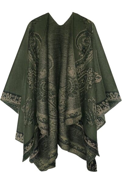 Urban CoCo Women's Color Block Shawl Wrap Open Front Poncho Cape