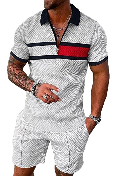 GENERAL BIRW Men‘s Track Suits 2 Piece Summer Short Sets Outfits Fashion Polo...