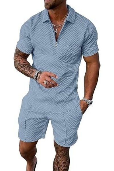 GENERAL BIRW Men‘s Track Suits 2 Piece Summer Short Sets Outfits Fashion Polo...