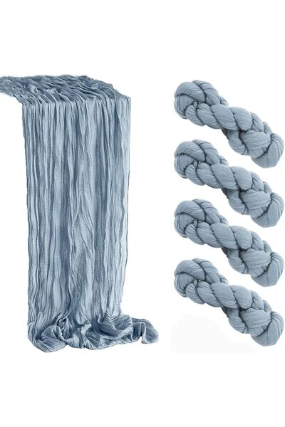 GENERAL 4 Piece 10 Ft Cheesecloth Table Runner, Table Decor Romantic Wedding ...