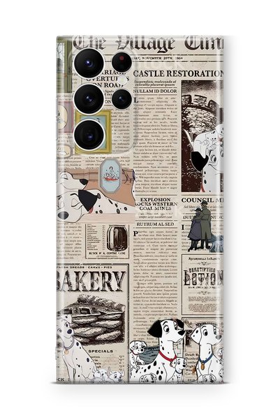 FLAMENKO Samsung Galaxy S25 Ultra Compatible 101 Dalmatians Patterned Transparent Phone Case