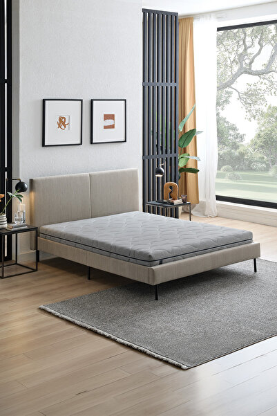 Yataş Optimum Flex Yatak, Savana Başlıklı Karyola 3'lü Set - Bej