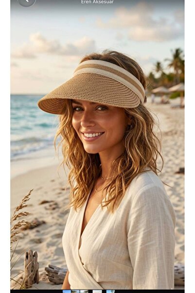 ÇANTA DEPO Summer Sleevless Shade Hat Straw Hat for Women