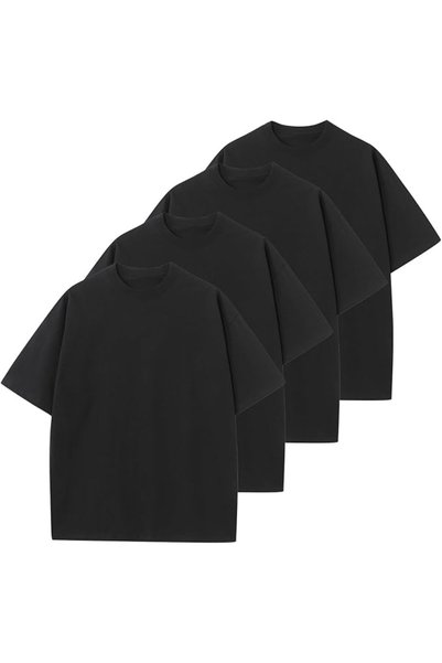 GENERAL KEEPSHOWING Men's Cotton T-Shirts Oversized Unisex Short Sleeve Crew ...