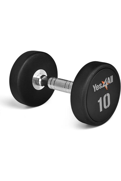 Yes4All أثقال يدوية من اليوريثان مع مقبض مضاد للانزلاق ومزخرف 5-50 رطل لبناء ...