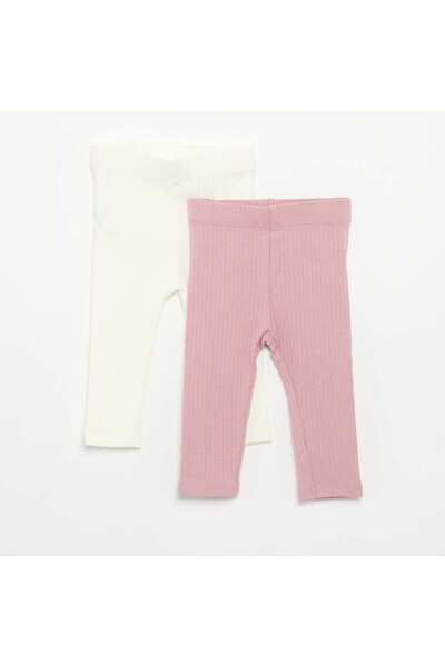 KIABI Pack Of 2 Ribbed Leggings Purple